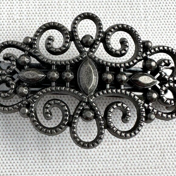 Vintage Filigree Hair Barrette - Picture 2 of 6